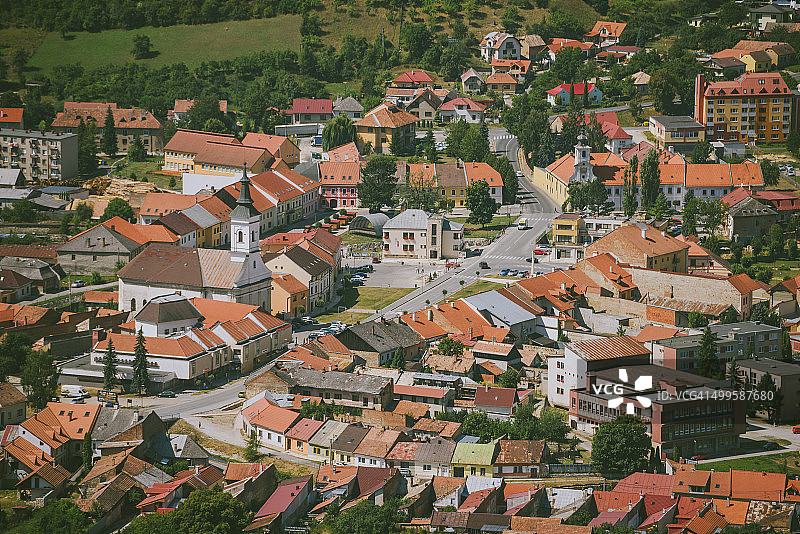 斯洛伐克施皮斯凯波德赫拉迪村景观航拍图片素材