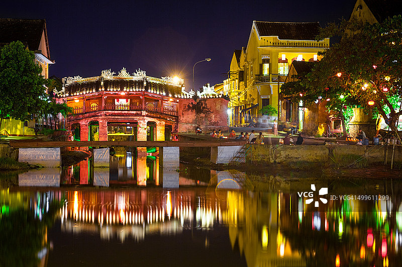 眺望越南会安日本廊桥图片素材