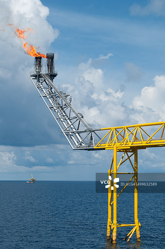 泰国湾的海上钻井平台图片素材