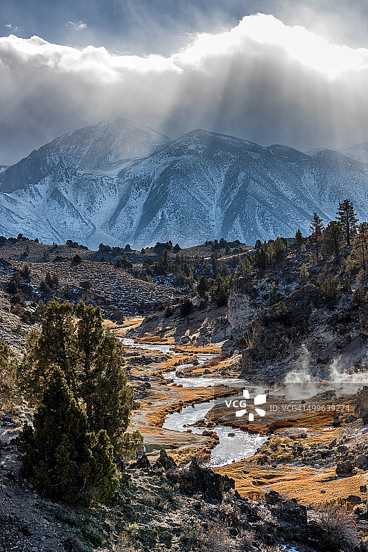 热水溪上空的暴风雨图片素材