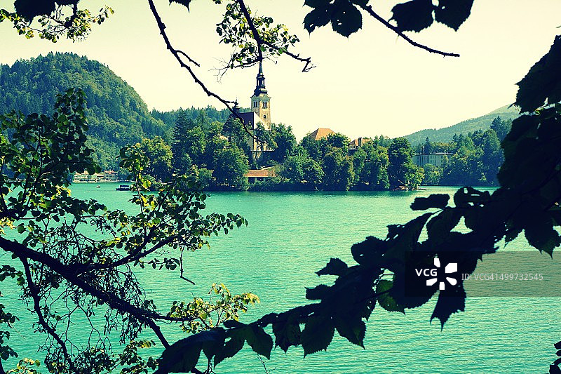 布莱德岛和圣母升天教堂图片素材