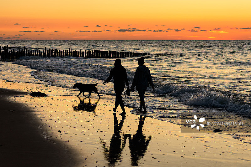 日落漫步图片素材