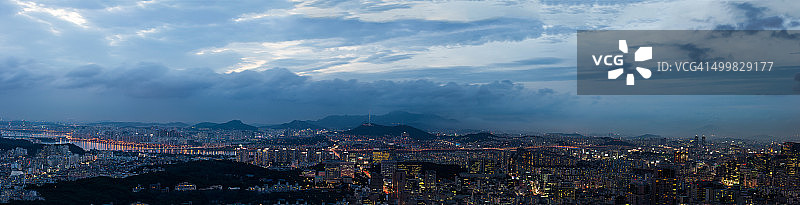 首尔夜景全景图片素材