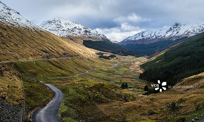 从克罗峡谷休息感恩地看阿罗查阿尔卑斯山脉图片素材