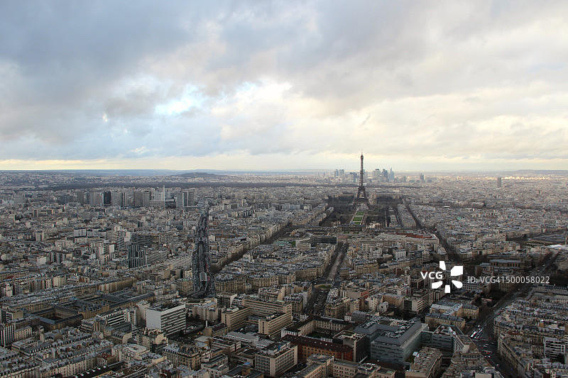 巴黎及其历史轴线部分航拍图片素材