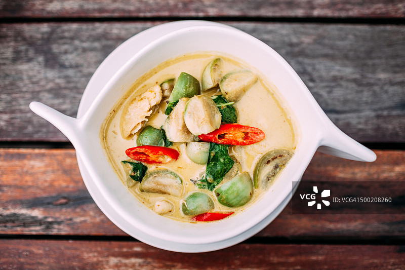 泰式绿咖喱鸡图片素材