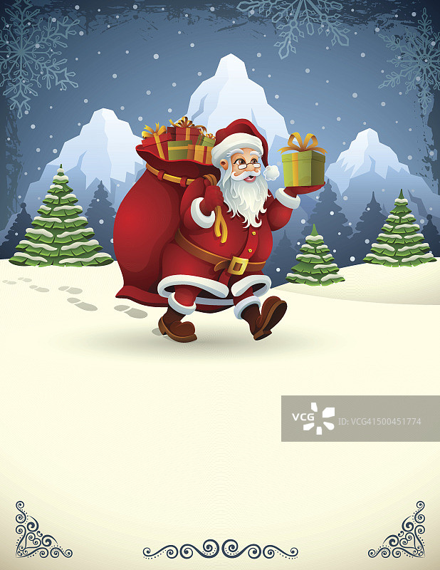 圣诞老人和他的袋子图片素材