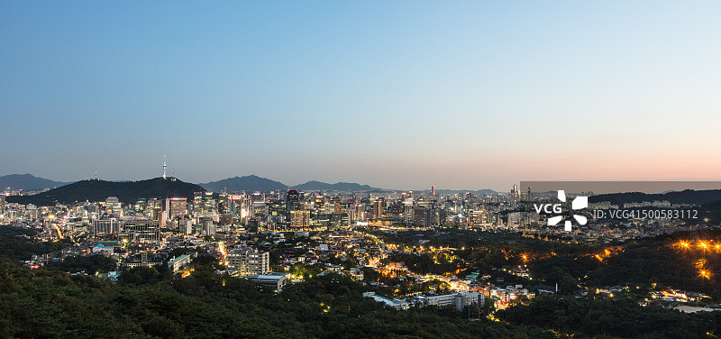 首尔夜景航拍照片图片素材
