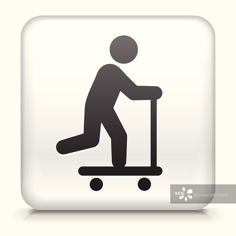 带滑板车图案的方形按钮免版税矢量图图片素材