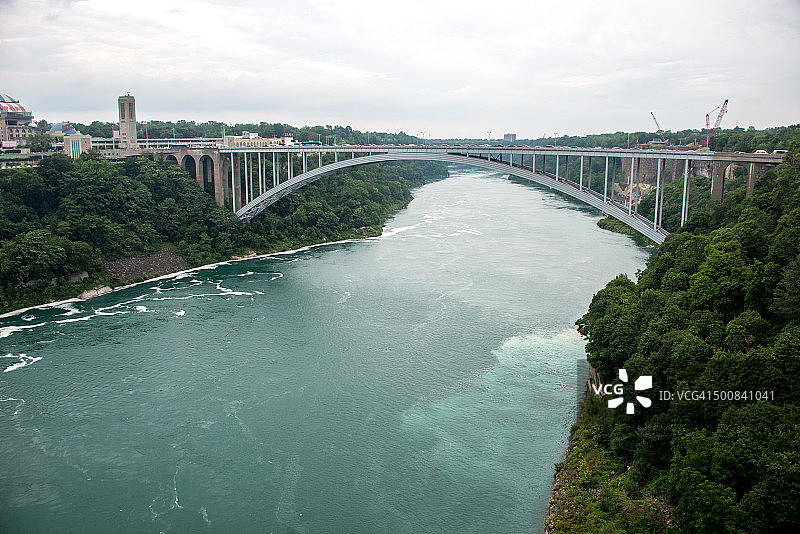 纽约尼亚加拉瀑布的彩虹桥图片素材