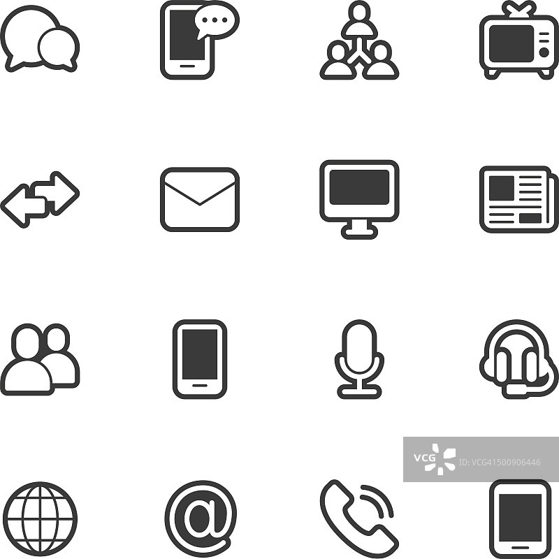 通信图标 - 常规轮廓图片素材