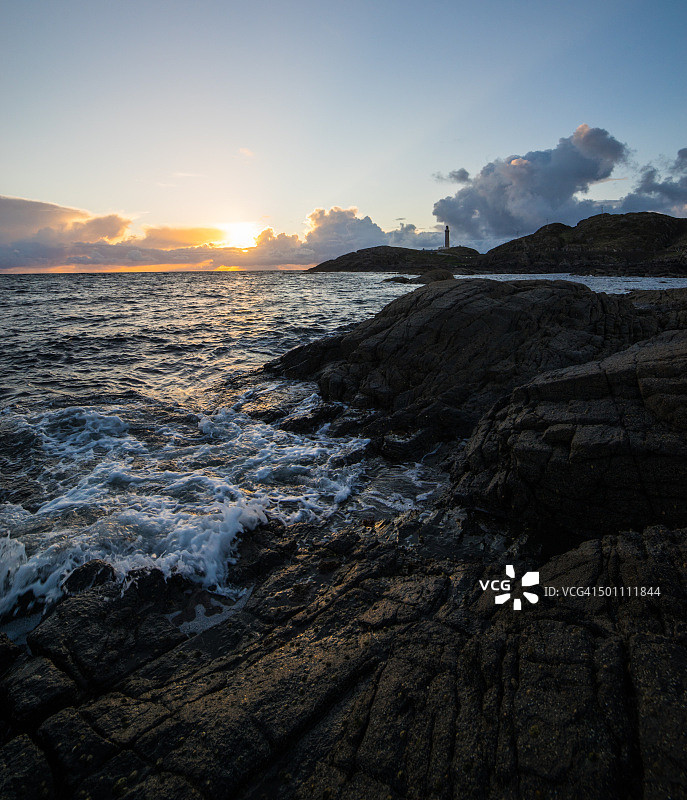 苏格兰西北部阿德南默肯角的日落图片素材
