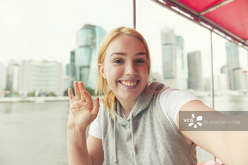 在布里斯班的游客女孩图片素材