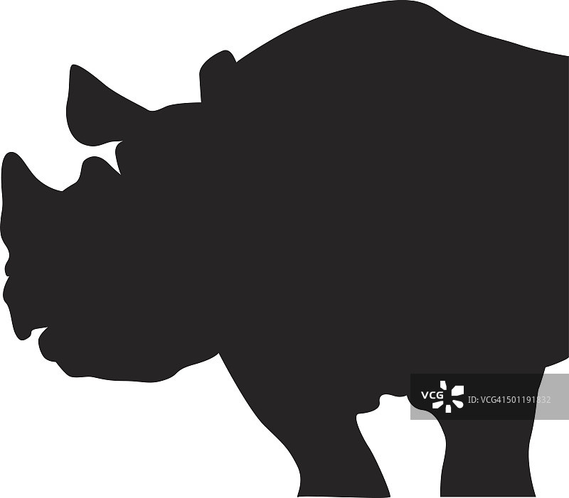 犀牛轮廓剪影图片素材
