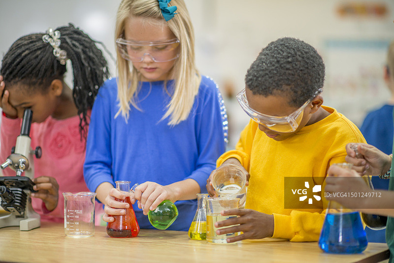 科学课上测量液体图片素材