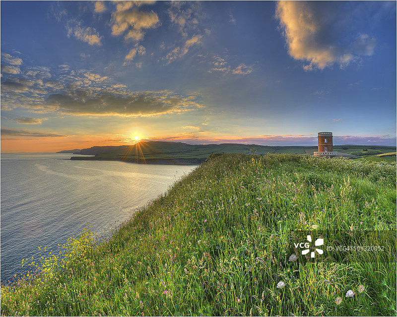 克拉韦尔塔，英国多塞特郡金默里奇海湾图片素材