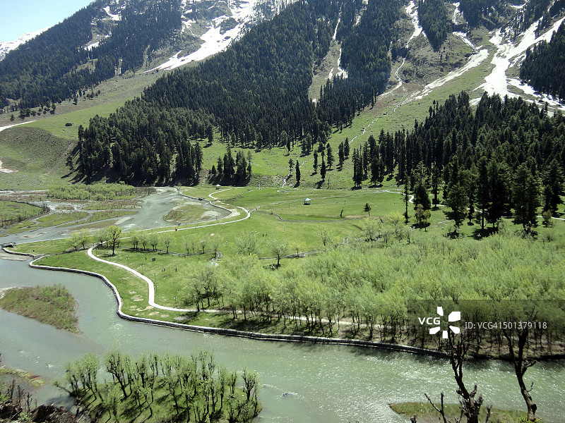 克什米尔斯利那加的贝塔布山谷美景，印度图片素材