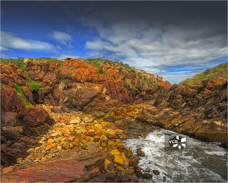 塔金荒野的海岸风光，澳大利亚塔斯马尼亚西海岸图片素材