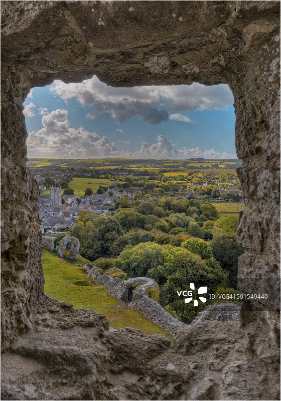 科尔夫城堡附近的乡村景色，位于英格兰多塞特郡珀贝克岛图片素材