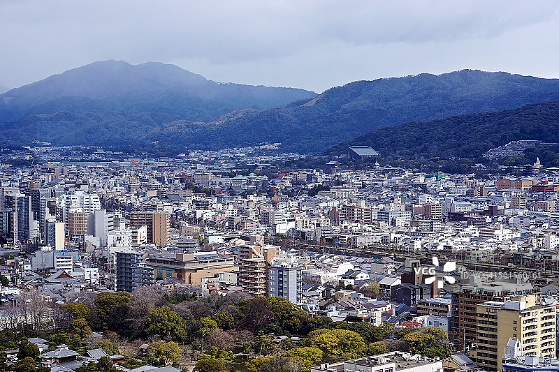 京都东部建筑山脉概览图片素材