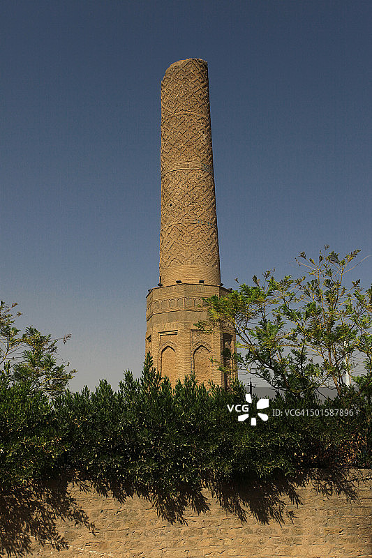 伊拉克北部埃尔比勒的穆达法里亚老宣礼塔图片素材