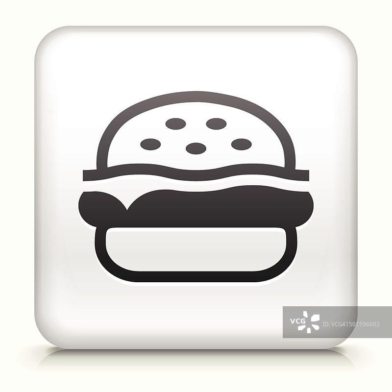带汉堡的方形按钮免版税矢量图图片素材