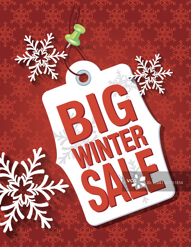 红色冬季促销标签广告图片素材