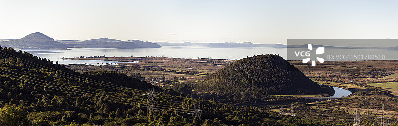 新西兰陶波湖全景照片图片素材
