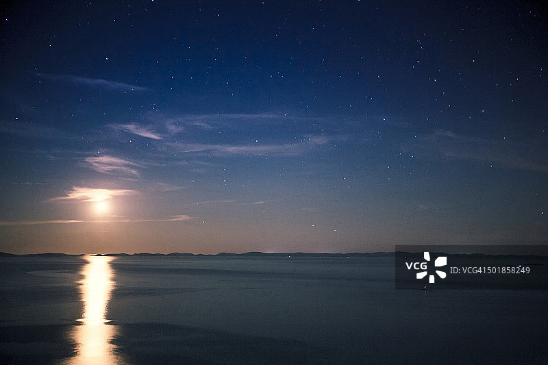 克罗地亚达尔马提亚的日落海景图片素材