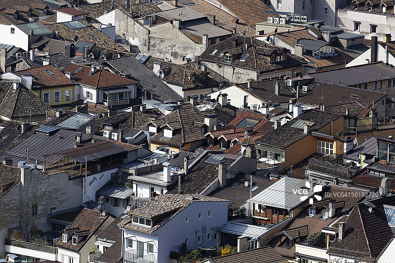 意大利南蒂罗尔特伦蒂诺-上阿迪杰，博尔扎诺城市风光图片素材