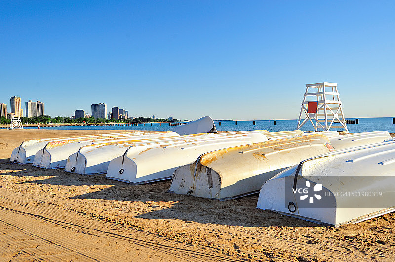 北大道海滩划艇图片素材