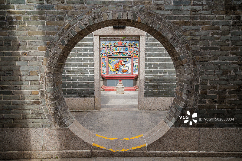 中国香港长洲岛北帝庙的圆形入口图片素材