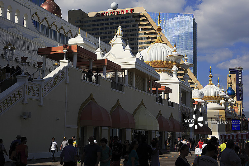 泰姬陵赌场酒店和木板路图片素材