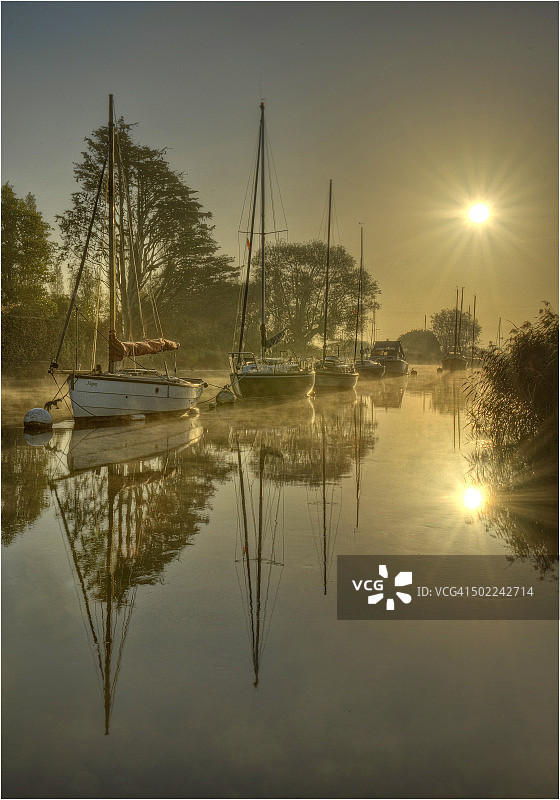 英国多塞特郡韦勒姆弗罗姆河图片素材