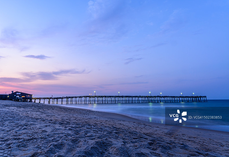 纳格斯黑德钓鱼码头的日落图片素材