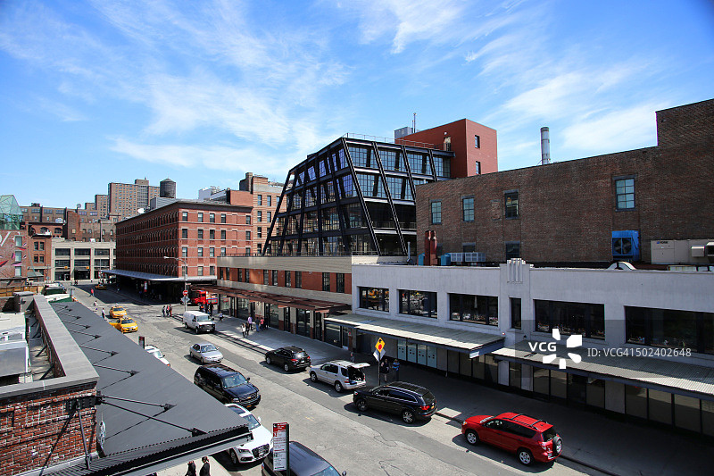 纽约市曼哈顿肉类加工区高线公园的建筑景观图片素材