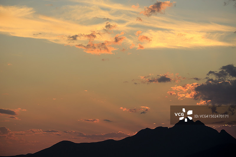 斯特林山脉日落图片素材