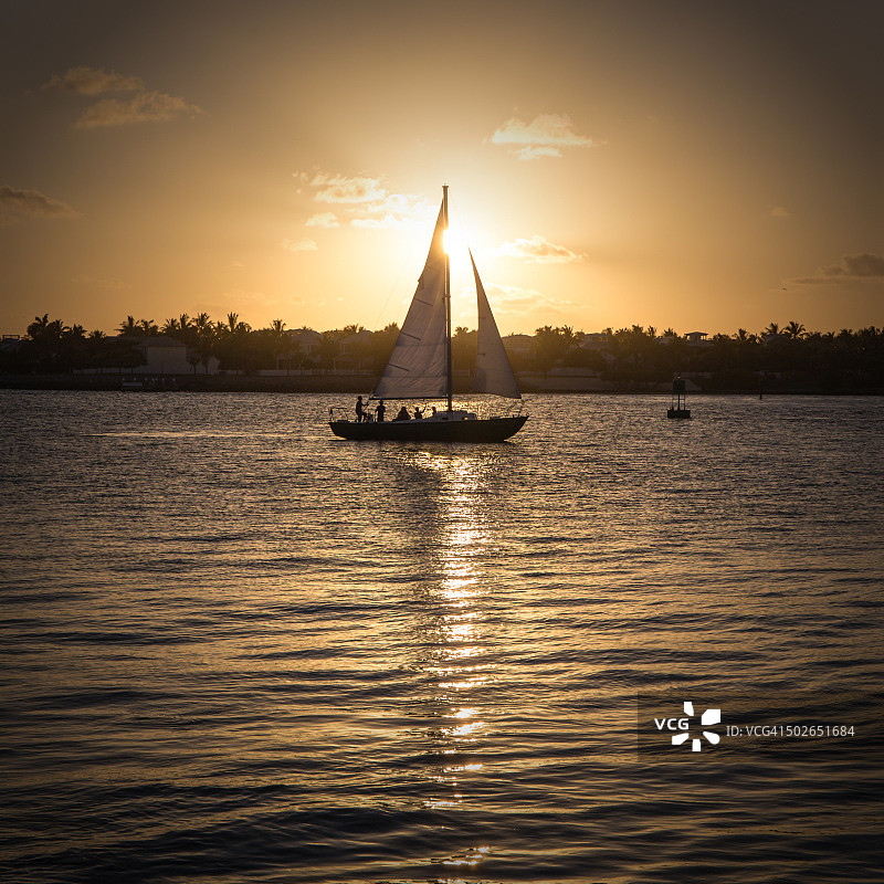 基韦斯特日落图片素材