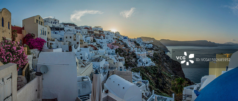圣托里尼岛全景图片素材