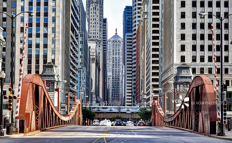 拉萨尔街大桥和芝加哥期货交易所图片素材