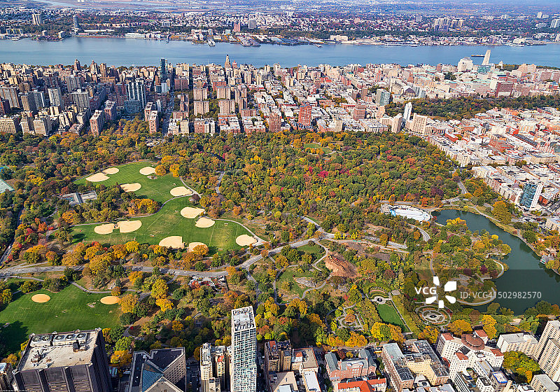 中央公园与哈德逊河图片素材