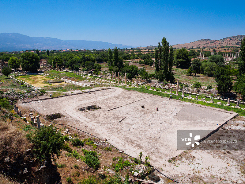 土耳其阿佛洛狄西亚的古集市考古挖掘图片素材