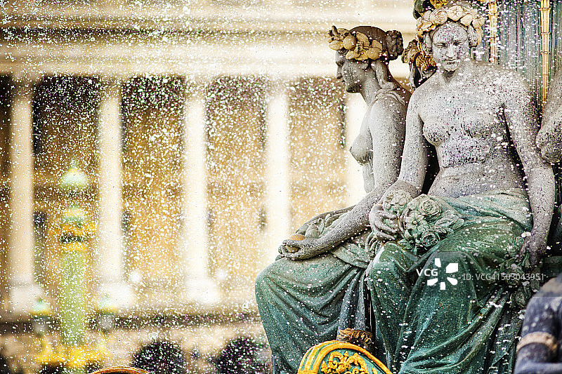 巴黎协和广场喷泉细节图片素材