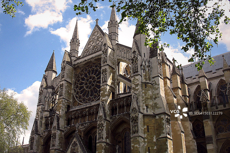 春季的英国伦敦威斯敏斯特教堂图片素材