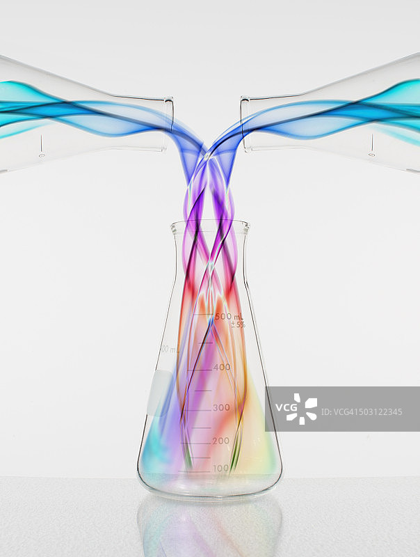 倒入烧杯的颜料图片素材