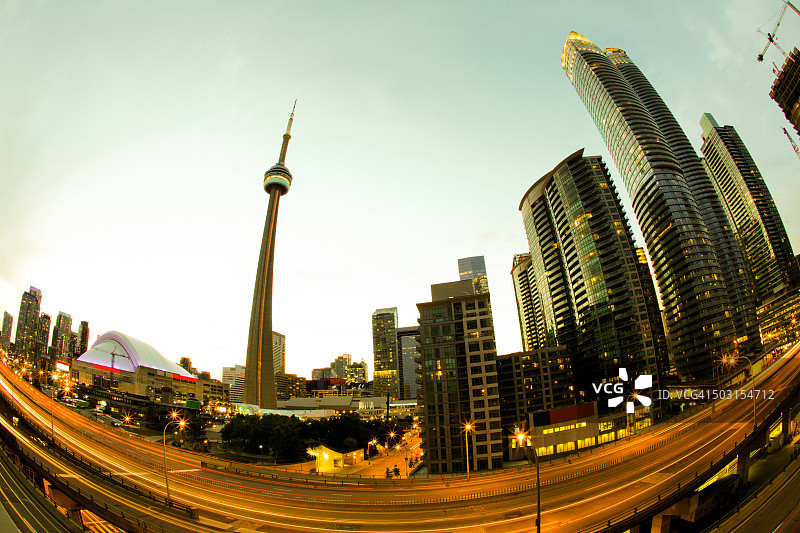 多伦多鱼眼镜头下的黄色图片素材