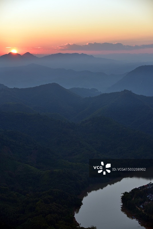 老挝日落图片素材