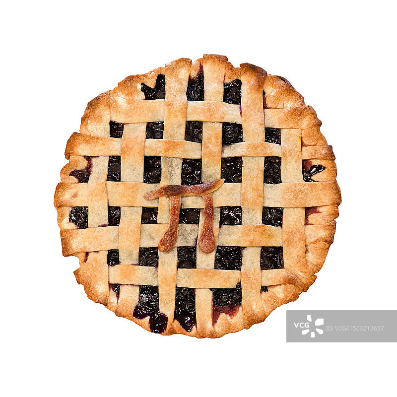 带有糕点“π”符号装饰的自制馅饼图片素材