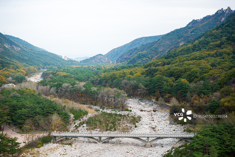 秋季雪岳山国家公园的枫树山谷图片素材