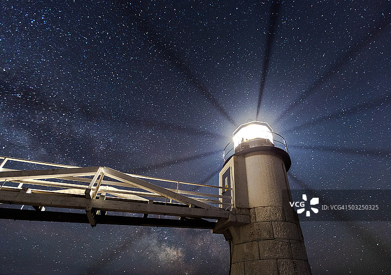 马歇尔角灯塔和银河图片素材